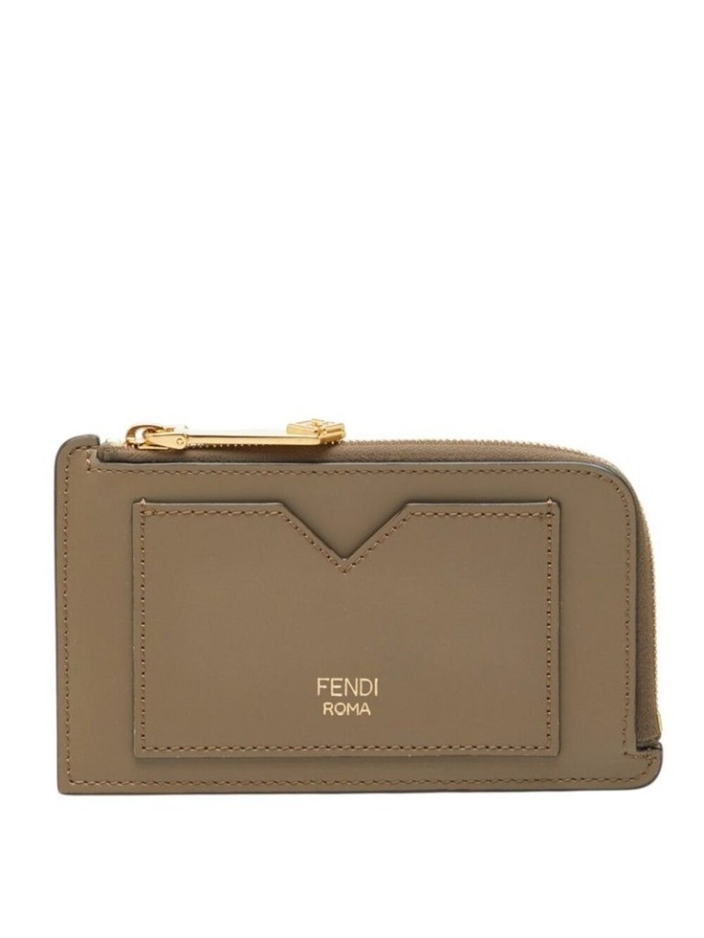 Fendi Peekaboo Selleria Card Case Brown Leather